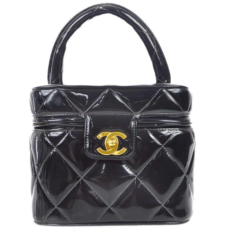 Chanel 1990s Heart Mirror Vanity Handbag Black Patent Leather – AMORE  Vintage Tokyo