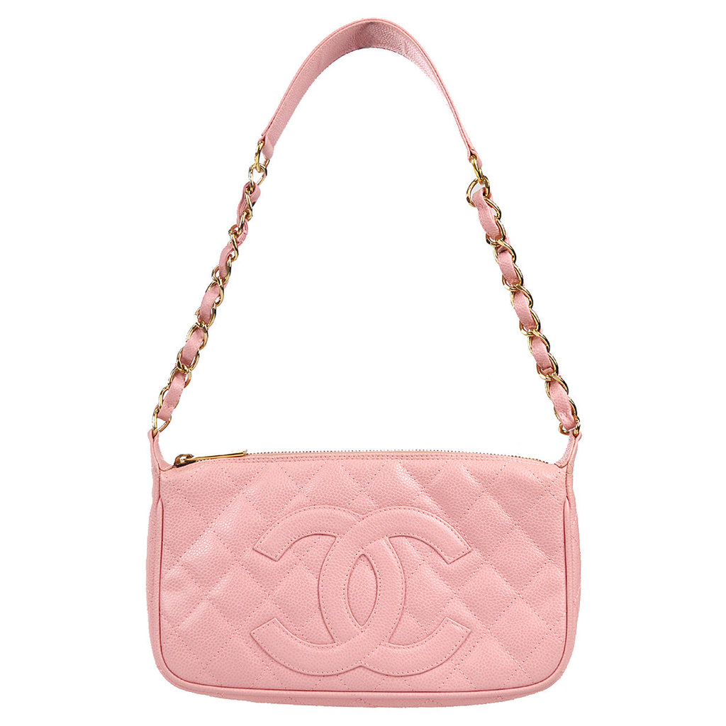 Chanel Timeless CC Red Shoulder Bag in Quilted Caviar