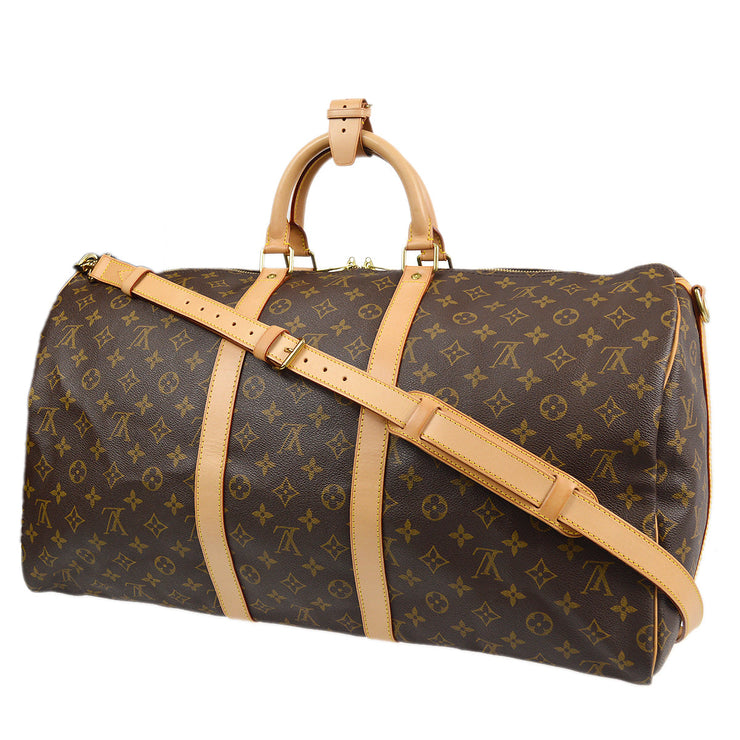 Louis Vuitton Monogram Canvas Keepall Bandouliere 55 Travel Duffle