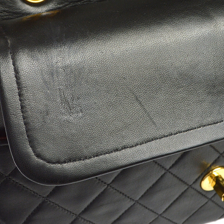 Chanel 1994-1996 Classic Double Flap Medium Bag Black Lambskin