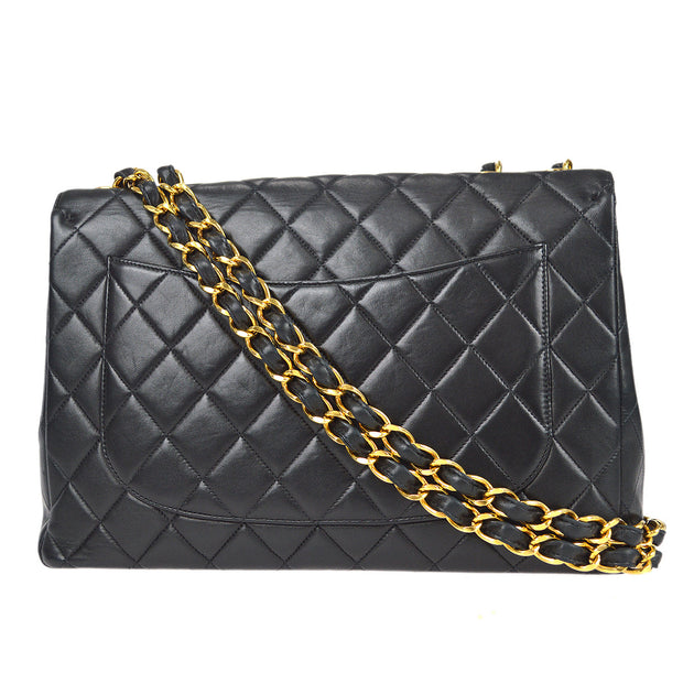 Chanel 1996-1997 Jumbo Classic Flap Bag Black Lambskin – AMORE