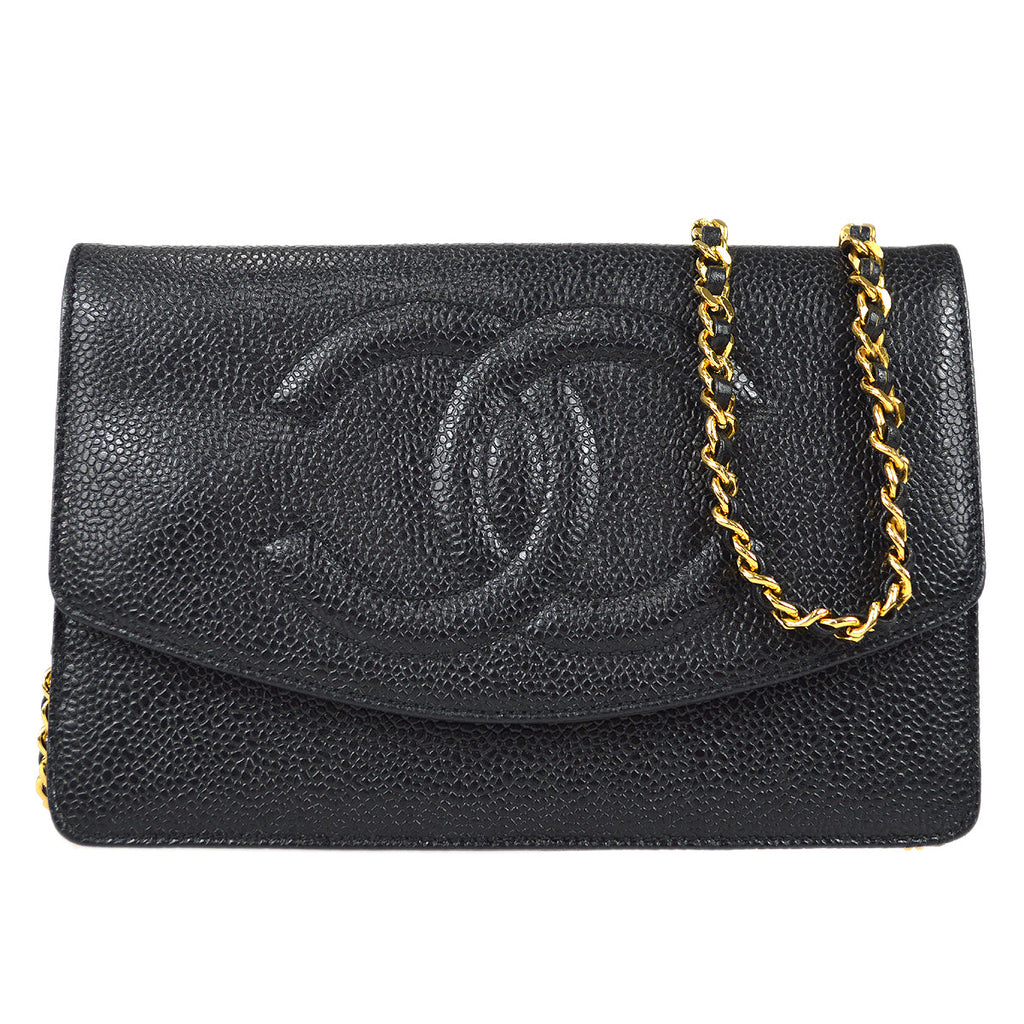 Chanel WOC Chain Shoulder Wallet Bag Black Caviar – AMORE Vintage Tokyo