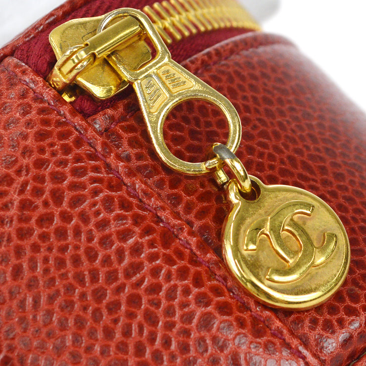 Chanel 1994-1996 Timeless Jewelry Case Pouch Bag Red Caviar