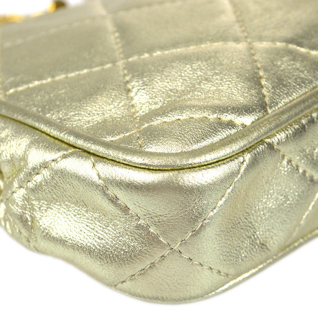 Chanel Fringe Chain Belt Bum Bag Gold Lambskin