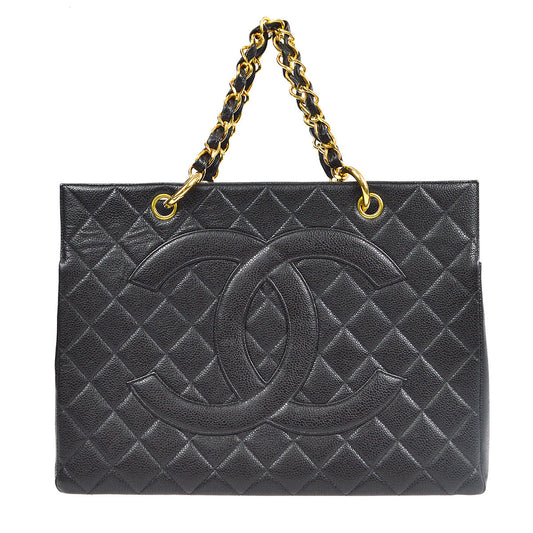 Chanel 1996-1997 Chain Tote Black Caviar