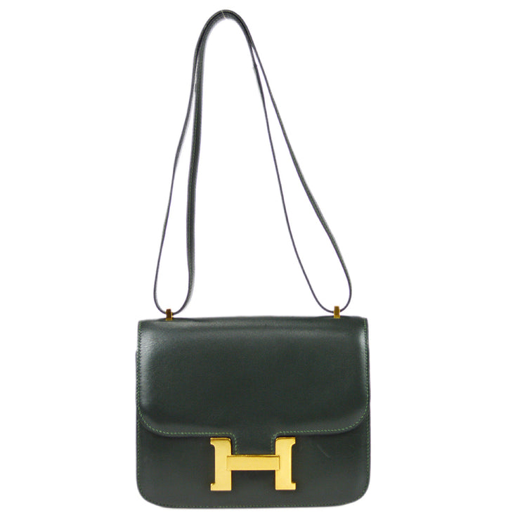 Hermes Black Box Calf Leather Gold Hardware Constance 23 Bag Hermes