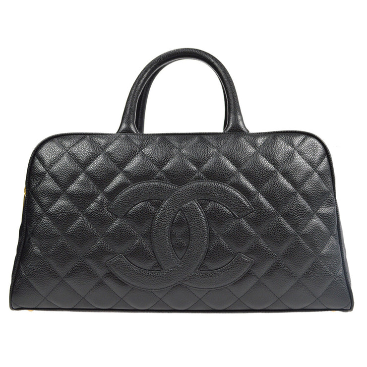 Chanel 2003-2004 Bowling Bag 37 Black Caviar