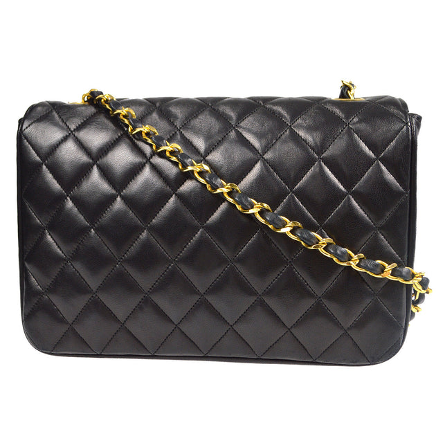 Chanel Chain Shoulder Bag Black Lambskin – AMORE Vintage Tokyo