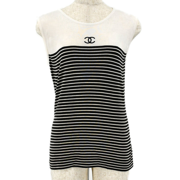 Chanel 2004 Sport Line Mesh Panel Tank Top #38 in White