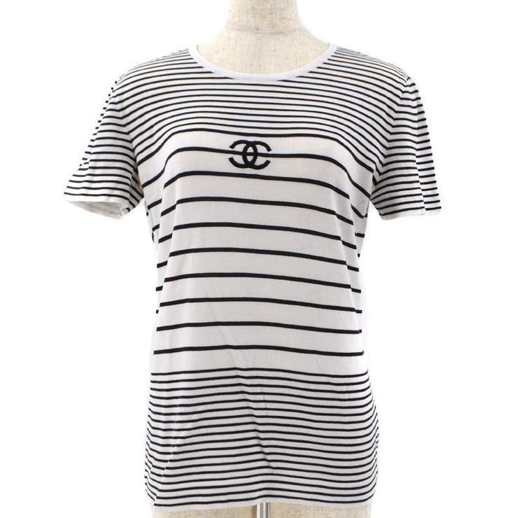 Chanel CC logo print striped T-shirt #40 – AMORE Vintage Tokyo