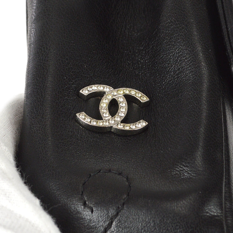 Chanel 2000-2001 Black Lambskin Medium Mademoiselle Lock Straight Flap