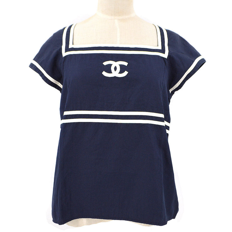 Chanel T-shirt Tops Navy – AMORE Vintage Tokyo