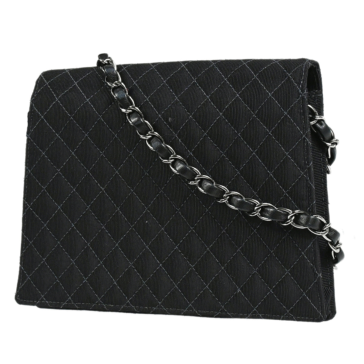 Chanel 2004-2005 Emblem Chain Shoulder Bag Black