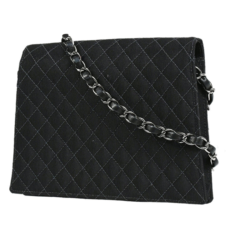 Chanel 2004-2005 Emblem Chain Shoulder Bag Black