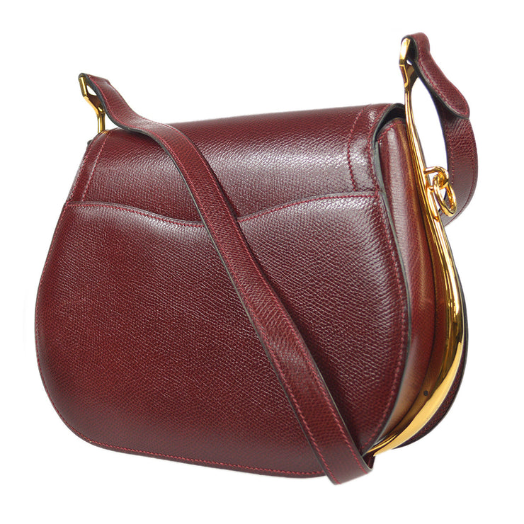 Louis Vuitton Alma Lisse Leather Satchel Crossbody Bag Red