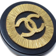 Chanel Button Earrings Black Clip-On 28