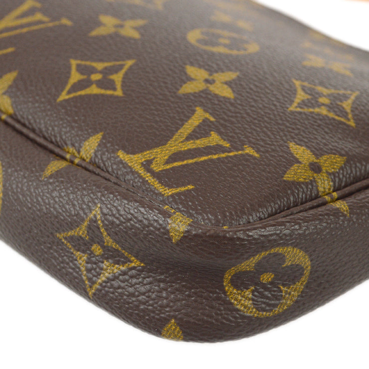 LOUIS VUITTON Monogram Pochette Accessoire Hand Bag Brown M51980
