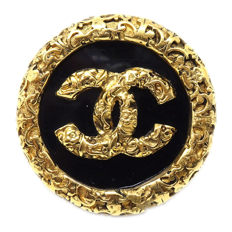 Chanel Medallion Brooch Pin Gold 93A