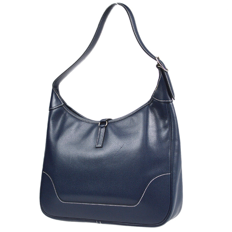 Hermes 2002 Trim 31 Shoulder Bag Lisse Navy Blue – AMORE Vintage Tokyo