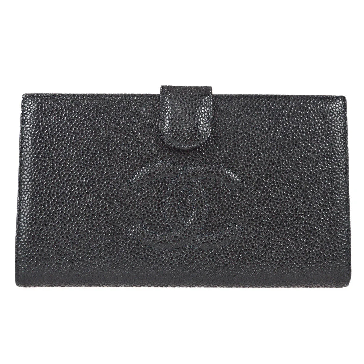 Chanel 2003-2004 Long Wallet Black Caviar