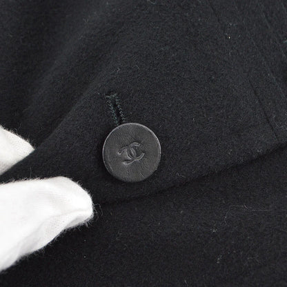 Chanel 2001 Fall buttoned A-line cashmere wrap skirt #34