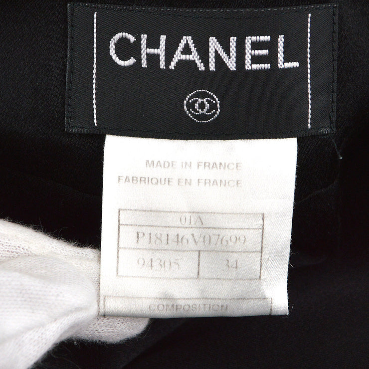 Chanel 2001 Fall buttoned A-line cashmere wrap skirt #34