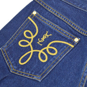 Yves Saint Laurent Logo Embroider的直腿牛仔裤＃38