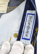 Yves Saint Laurent Logo Embroider的直腿牛仔裤＃38