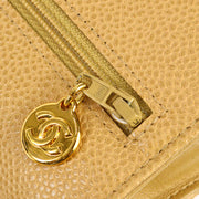 Chanel 1997-1999チェーンWoc Beige Caviarの時代を超越した財布