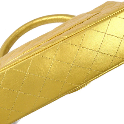 Chanel 1991-1994 Classic Flap Handbag Gold Lambskin