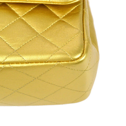 Chanel 1991-1994 Classic Flap Handbag Gold Lambskin