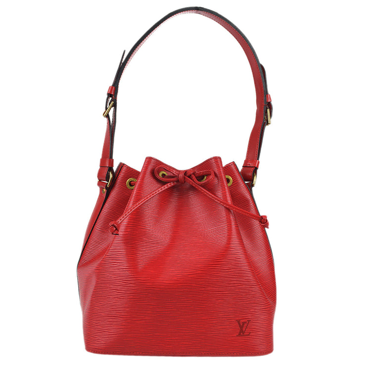 Louis Vuitton, Bags, Louis Vuitton Petit Noe Red Epi Leather Bucket Bag
