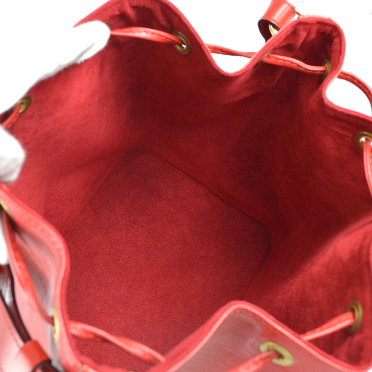 LOUIS VUITTON Petit Noe Bag Bucket Handbag Shoulder Red EPI France Vintage  2001