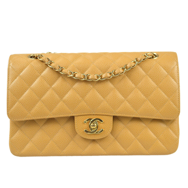Chanel Beige Caviar Skin Medium Classic Double Flap Bag 12879207