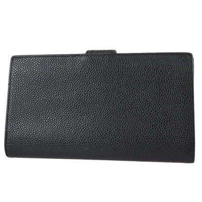 Chanel 2006-2008 Black Caviar Timeless Long Wallet