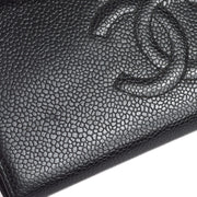 Chanel 2004-2005 Timeless Long Wallet Black Caviar