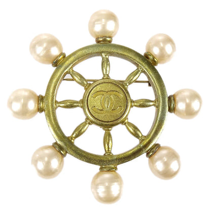 Chanel Rudder Brooch Pin 94P Artificial Pearl