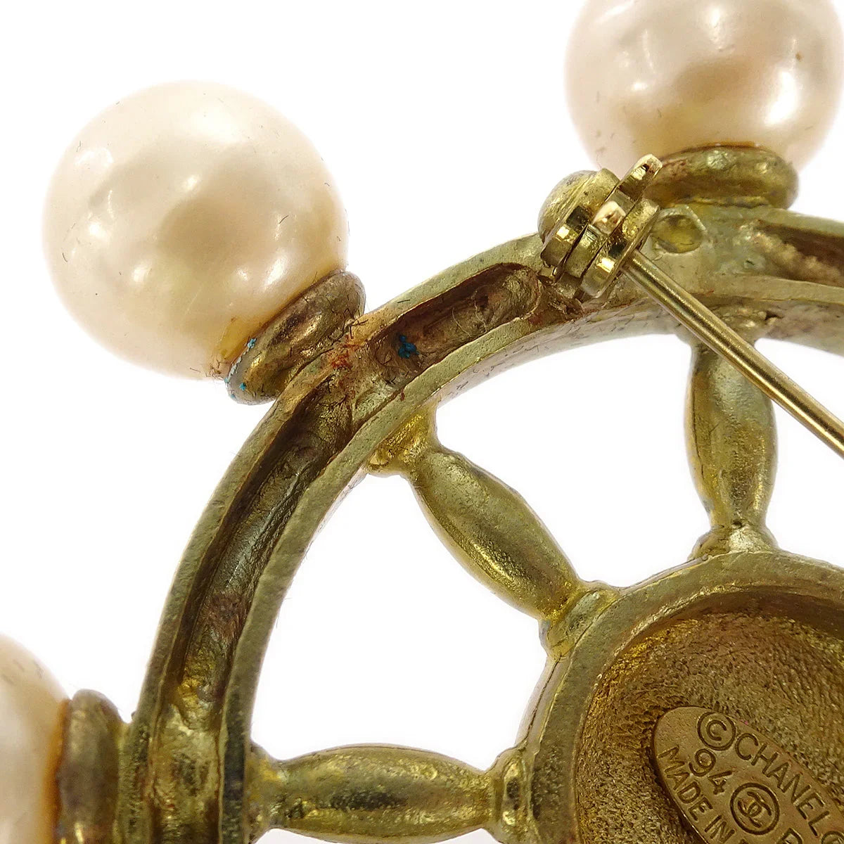 Chanel Rudder Brooch Pin 94P Artificial Pearl