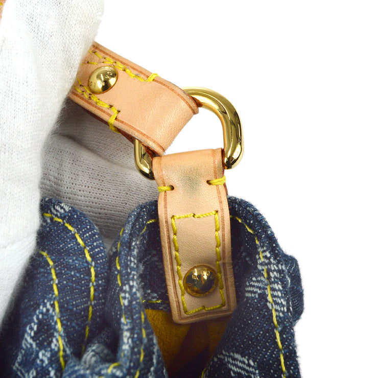 Louis Vuitton M95216 pink Denim Shoulder Bag Handbag Monogram Mini Pretty