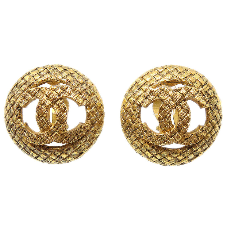 Chanel Button Earrings Gold Clip-On 29/2889