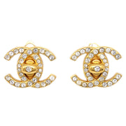 Chanel Rhinestone Turnlock Earrings Clip-On Small 96A