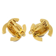 Chanel Rhinestone Turnlock Earrings Clip-On Small 96A