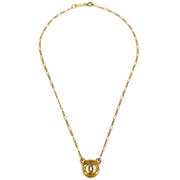Chanel 1983 Circled CC Gold Chain Pendant Necklace