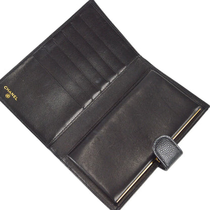 Chanel 2001-2003 Timeless Long Wallet Black Caviar