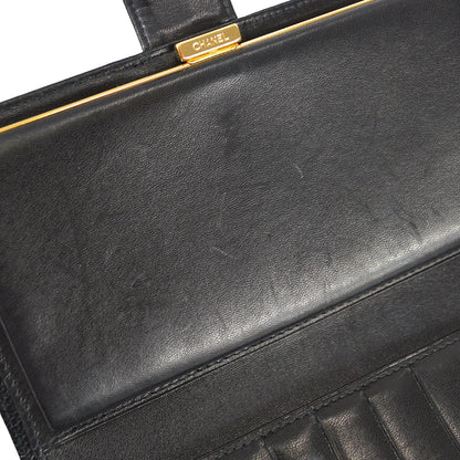 Chanel 2001-2003 Timeless Long Wallet Black Caviar