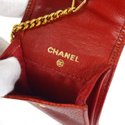 Chanel 1991-1994 Timeless Key Holder Red Caviar