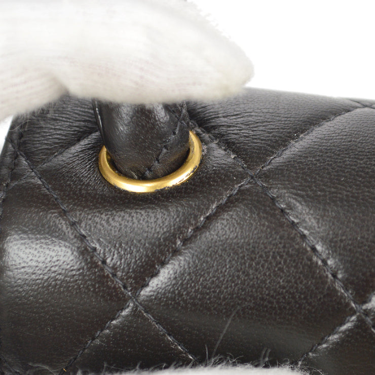 Chanel 1994 Classic Flap Handbag Micro Black Lambskin