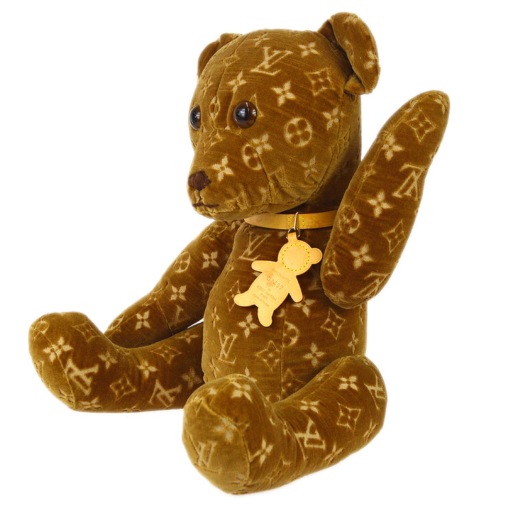 Louis Vuitton Doudou Teddybear Velour Brown Monogram Logo Bear