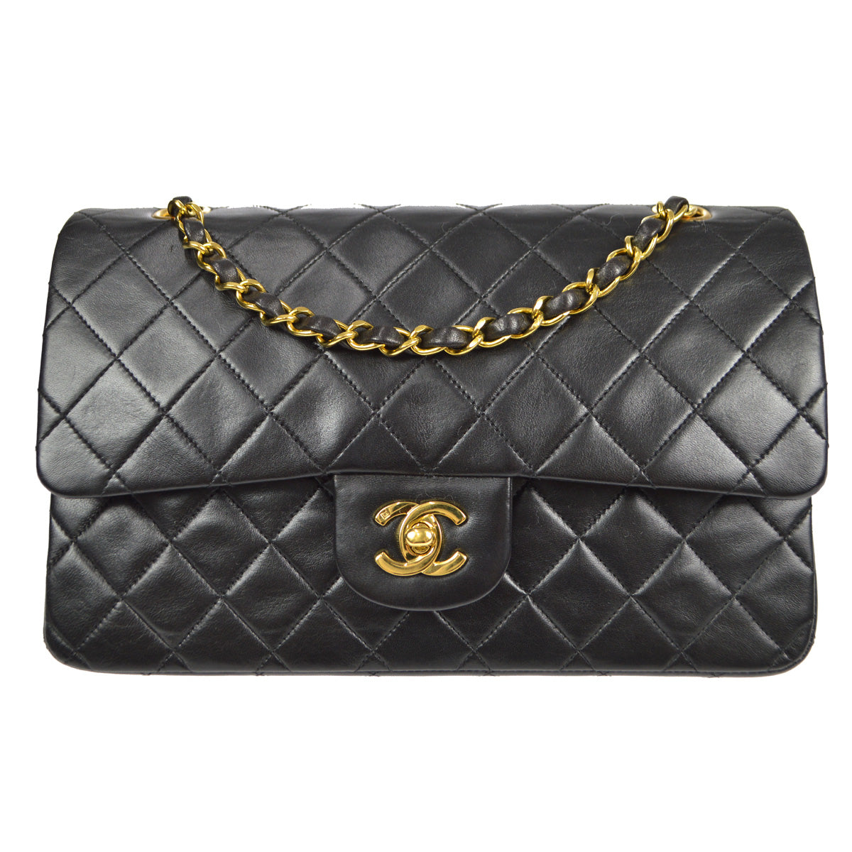 Chanel 1994-1996 Classic Double Flap Medium Black Lambskin