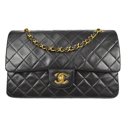 Chanel 1994-1996 Classic Double Flap Medium Black Lambskin